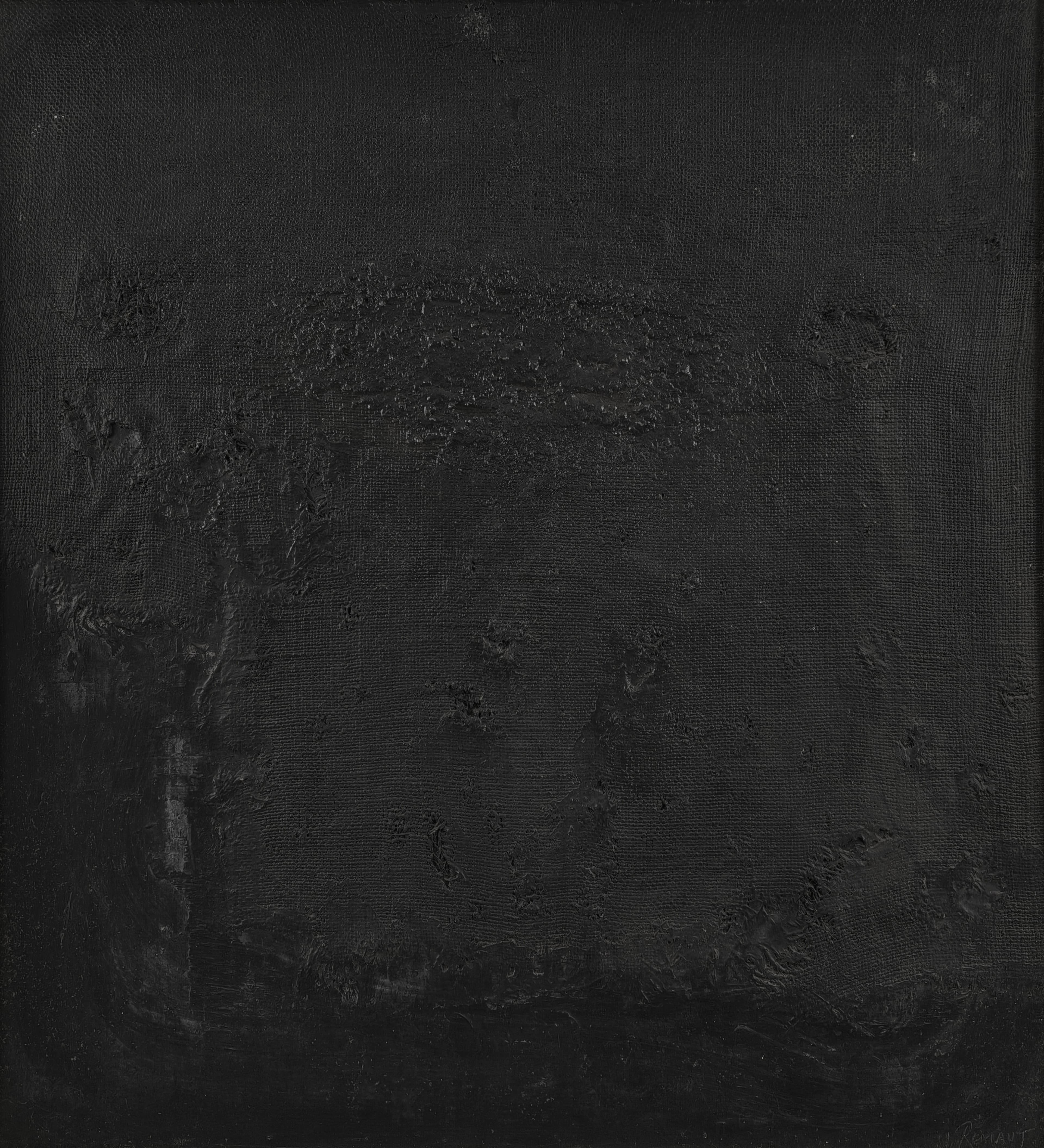 Untitled I (1987) — Mixed media acrylic on canvas by Belgian artist Roger Remaut