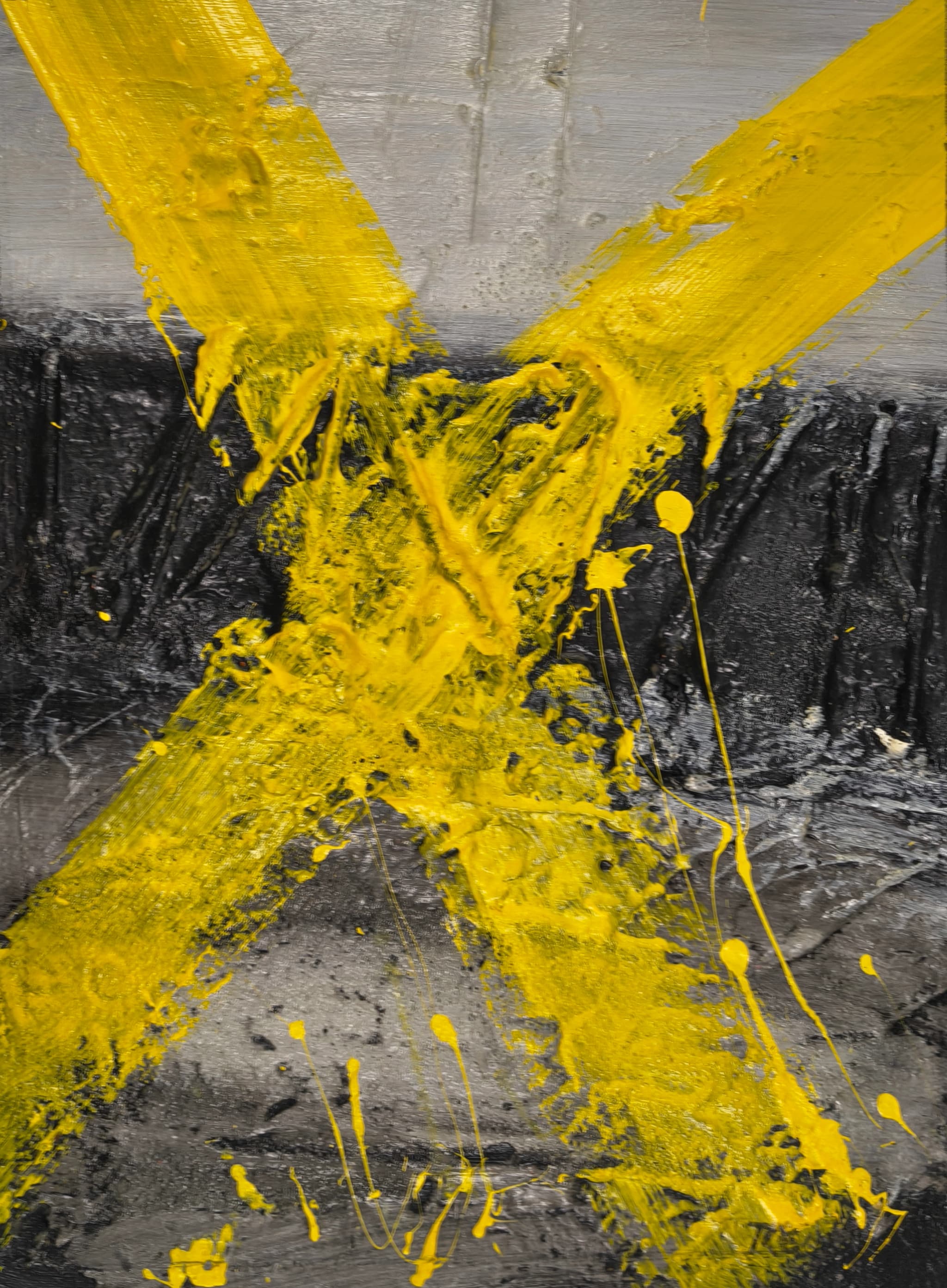 Inconcreto (2026) — Acrylic on cardboard by Belgian artist Roger Remaut