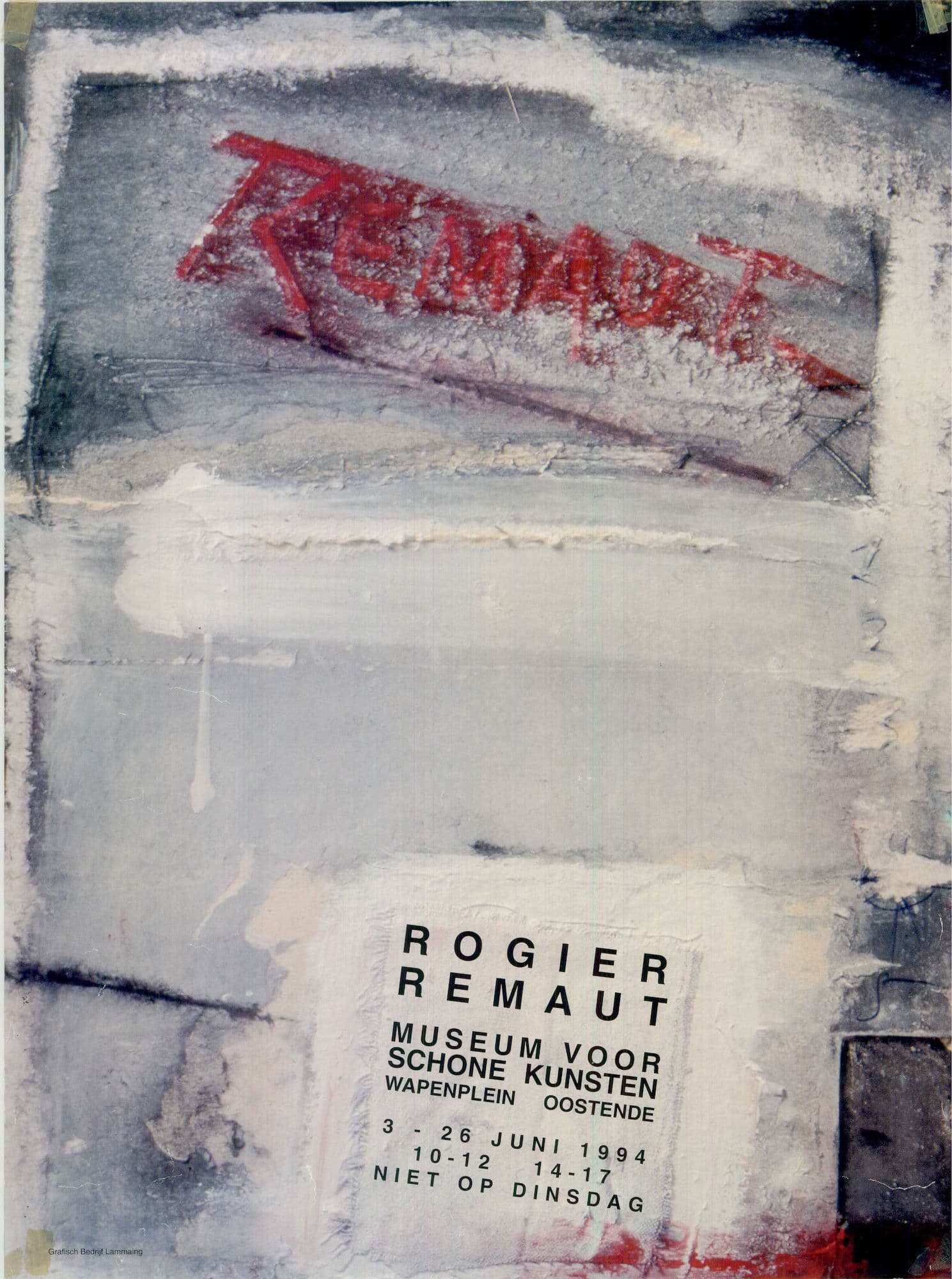 Exposição individual de Roger Remaut no Museum voor Schone Kunsten (Museu de Belas-Artes), Ostende