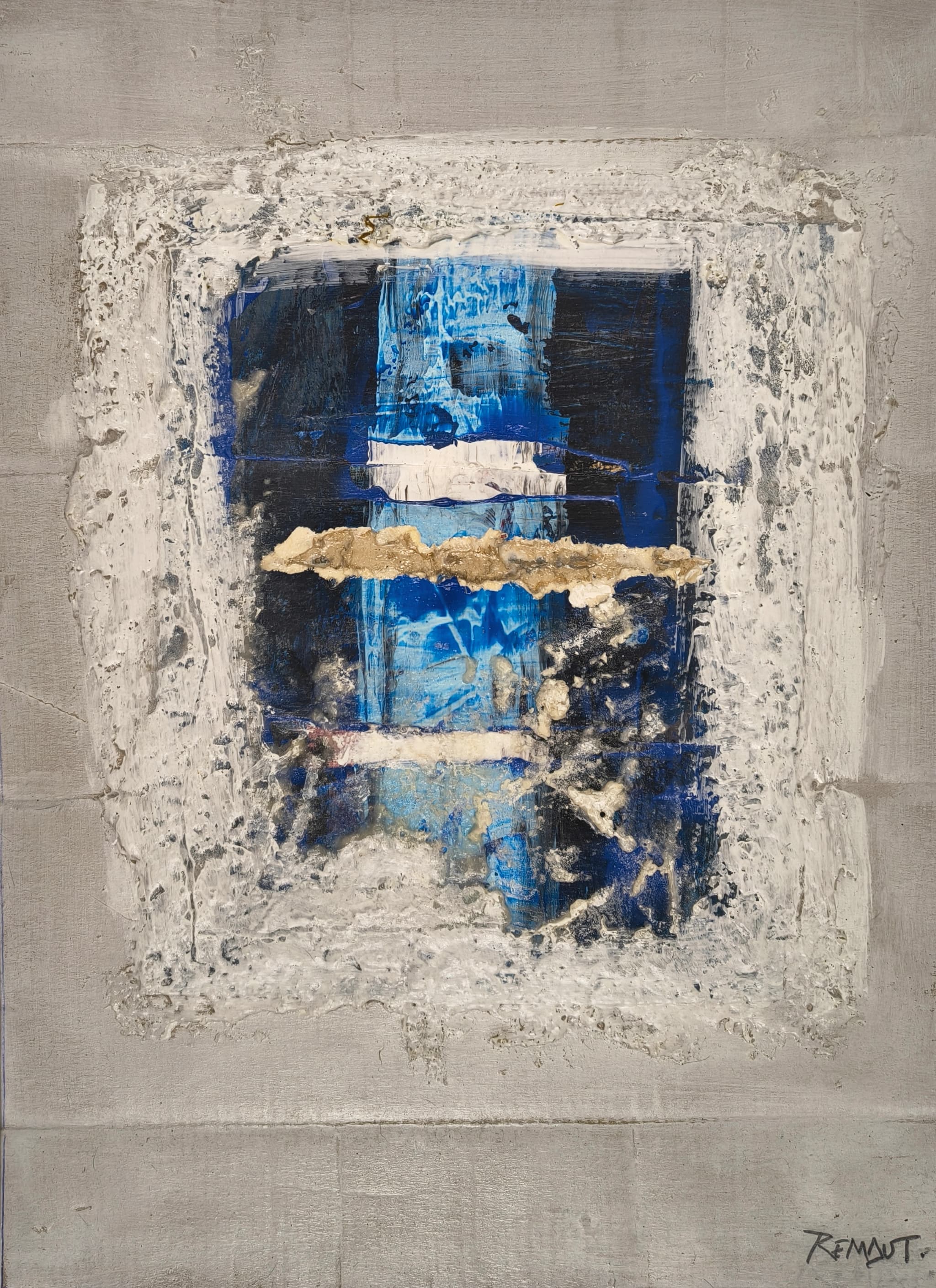 Untitled is also a Title (2026) — Acrylic on cardboard by Belgian artist Roger Remaut